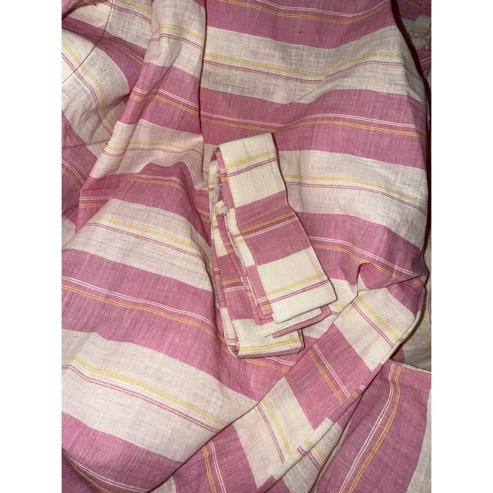 Bloomingdale's Cotton Robe‎ , Ruffles Pockets , Striped , Tie, Lightweight NWT